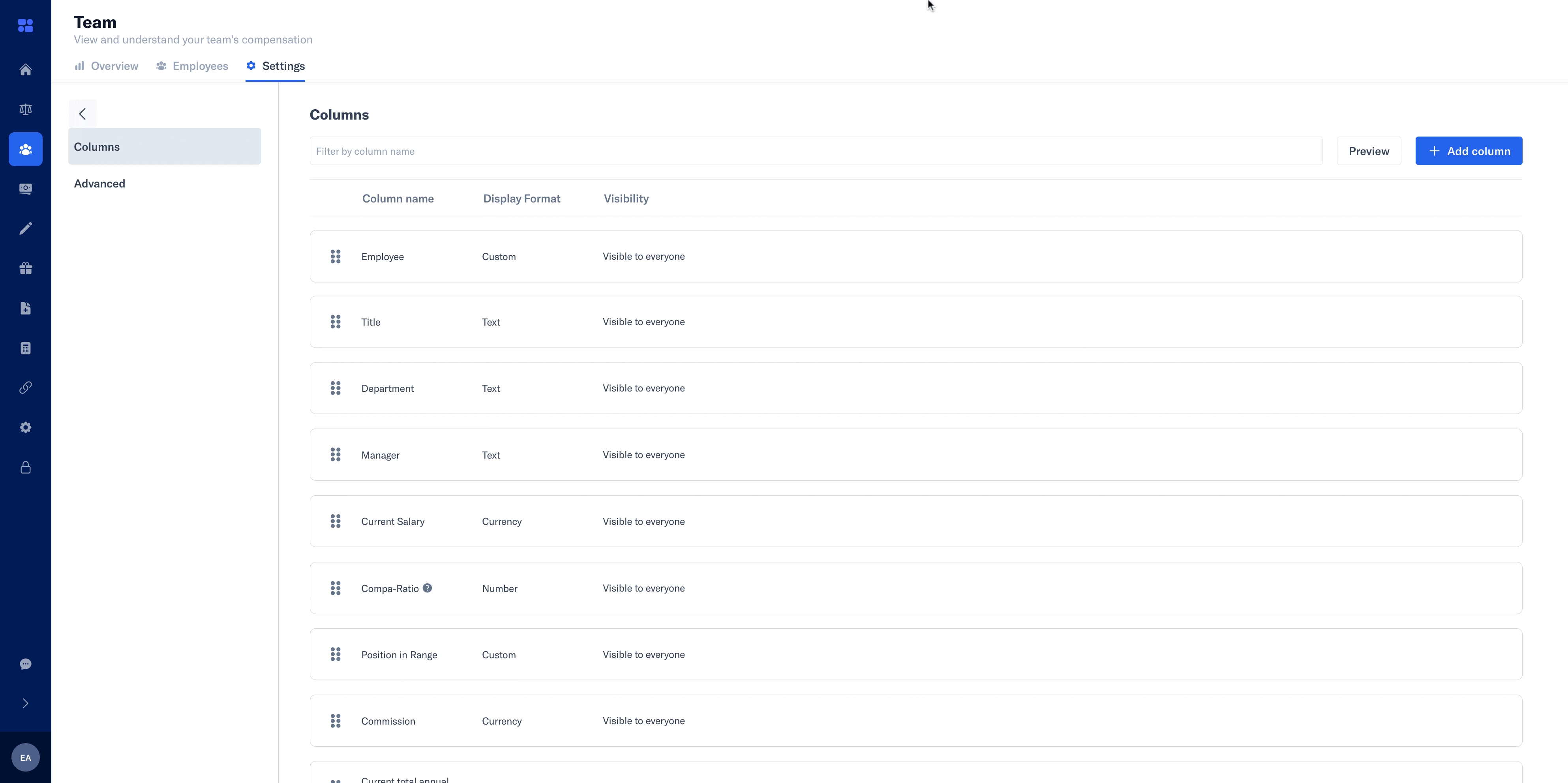 Adding columns pave support